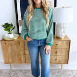 Striped Contrast Trim Sweatshirt