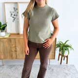 Short Sleeve Crewneck Sweater Tee