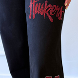 Nebraska Alpha Bling Wide Leg Jeans