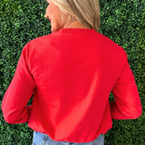 Banded Waistband Crew Neck