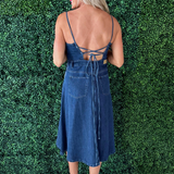 Criss Cross Back Denim Dress