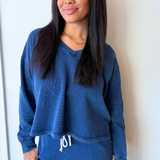 Delphine Knit Denim Sweatshirt