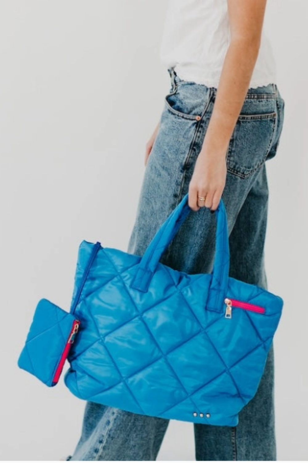 Presley Puffer Quilted Tote Bag with Pouch