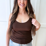 Sleeveless Built in Bra Knit Top