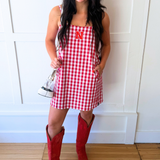 Nebraska Logo Pride Gingham Skort Dress
