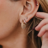 Hailey Huggie Pearl Earrings