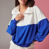 Colorblock Half Zip Pullover Relaxed Fit