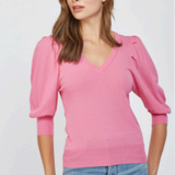 Puff Sleeve V-Neck Sweater