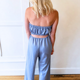Brushed Modal Strapless Culotte Jumpsuit