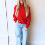 Oversize Drop Shoulder Reversible Mock Neck Sweatshirt - The 308 Boutique