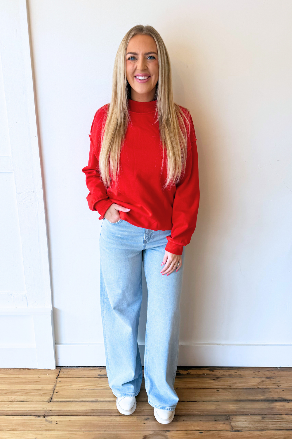 Oversize Drop Shoulder Reversible Mock Neck Sweatshirt - The 308 Boutique