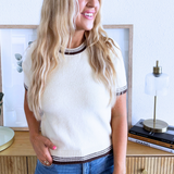 Stripe Hem Short Sleeve Tee