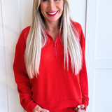 Half Zip Popover Long Sleeve Top