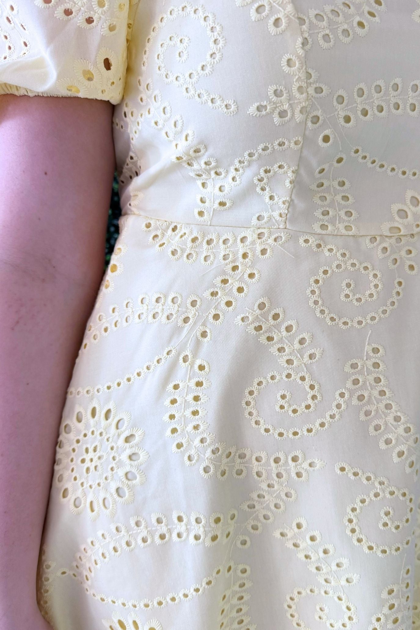 Square Neck Broderie Tie Back Dress