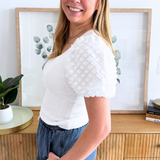 3D Floral Short Sleeve Knit Top