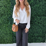 Meg High Rise Wide Leg Pant W/ Zipper Pocket - The 308 Boutique