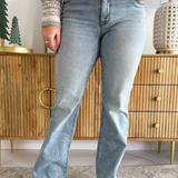 Ana High Rise fab Ab Flare-Baby DN All Over