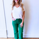Cotton Jersey V Neck T-Shirt