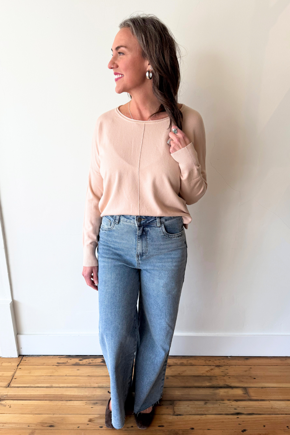 Center Seam Boat Neck Sweater - The 308 Boutique