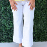 Meg High Rise Front Pin Tuck Hem Wide Leg