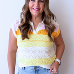 Color Striped Ponte Polo Sweater - The 308 Boutique