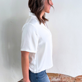 Short Sleeve Camp Collar Woven Blouse - The 308 Boutique