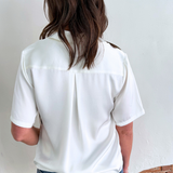 Short Sleeve Camp Collar Woven Blouse - The 308 Boutique