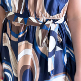 Sleeveless Swirl Print Midi Dress