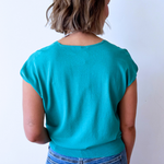 Relaxed Fit Short Sleeve V Neck Top - The 308 Boutique