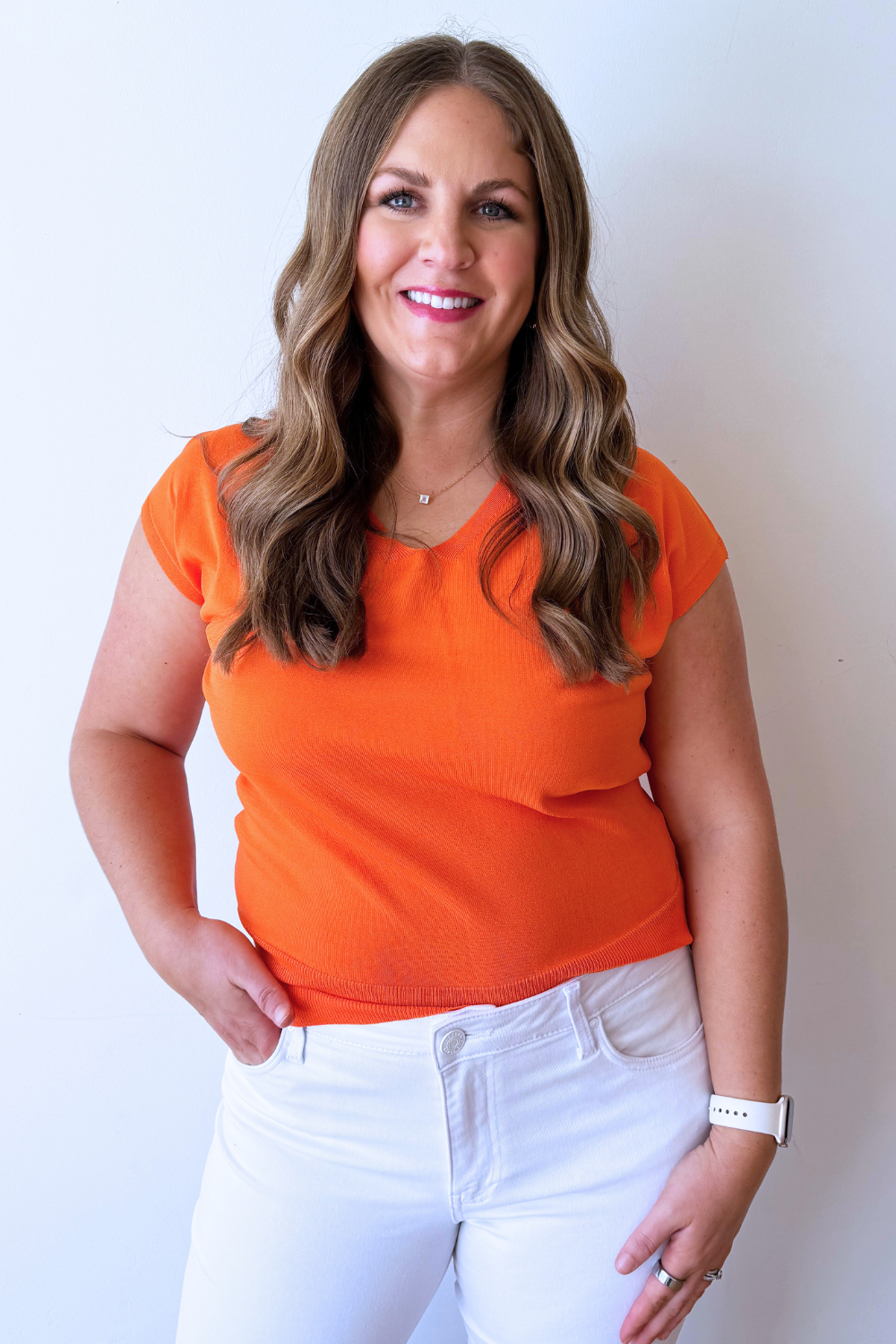 Relaxed Fit Short Sleeve V Neck Top - The 308 Boutique