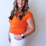 Relaxed Fit Short Sleeve V Neck Top - The 308 Boutique