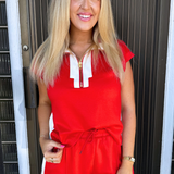 Drop Shoulder Front Zip Casual Top