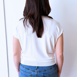 Relaxed Fit Short Sleeve V Neck Top - The 308 Boutique