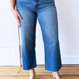 Charlotte High Rise Culottes with Raw Hem