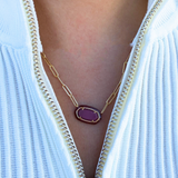 Elisa Enamel Frame Paperclip Necklace