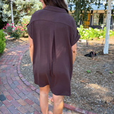 Drop Shoulder Button Up Woven Shirt Dress