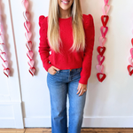 Textured Shoulder Detail Sweater - The 308 Boutique