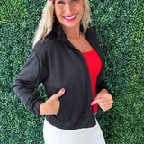 Mock Neck Zip-Up Active Jacket