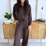 Brushed Modal Wide Leg Drawstring Pants