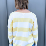 Striped Notch Neck Knit Sweater - The 308 Boutique