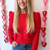 Textured Shoulder Detail Sweater - The 308 Boutique