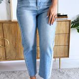 Slouchy Cropped Barrel Jeans with Curved Side Seam Detail