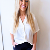 Short Sleeve Camp Collar Woven Blouse - The 308 Boutique