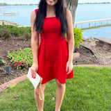 Fit and Flare Side Drape Mini Dress