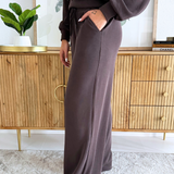 Brushed Modal Wide Leg Drawstring Pants