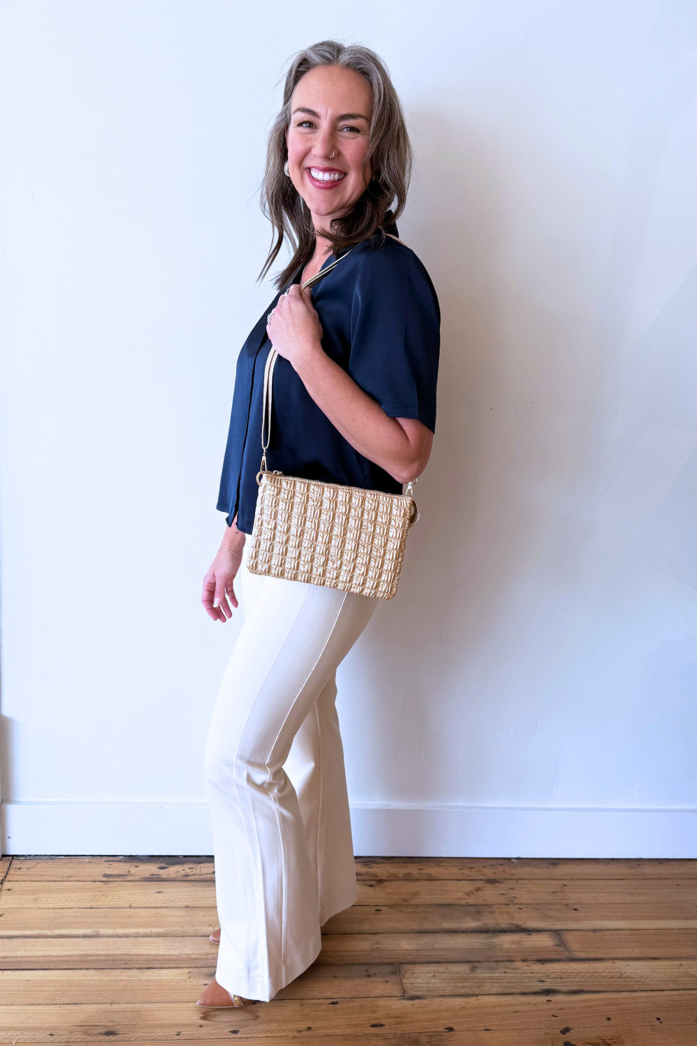 Short Sleeve Camp Collar Woven Blouse - The 308 Boutique