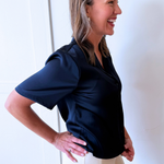 Short Sleeve Camp Collar Woven Blouse - The 308 Boutique