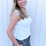 Sleeveless Built in Bra Knit Top