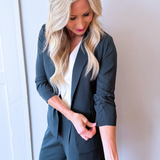 Recycled Shirred Sleeve Blazer