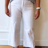 Meg High Rise Front Pin Tuck Hem Wide Leg